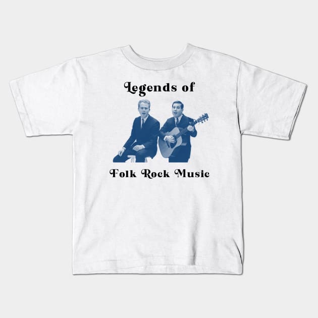 Legends of Folk Rock Music Kids T-Shirt by MucisianArt